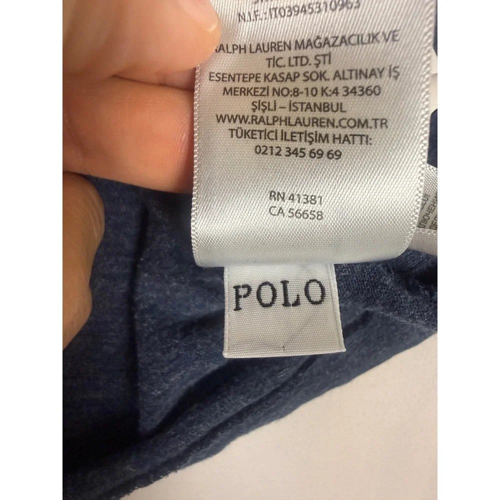 Polo Ralph Lauren Custom Slim Fit Blue‎ Heather Long Sleeve Tee Shirt XL